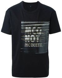 T-shirt à col rond imprimé noir McQ by Alexander McQueen