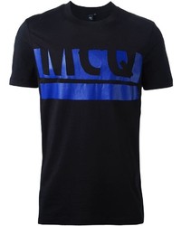 T-shirt à col rond imprimé noir McQ by Alexander McQueen