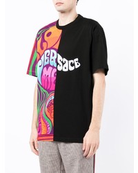 T-shirt à col rond imprimé noir Versace