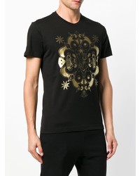 T-shirt à col rond imprimé noir Versace Jeans