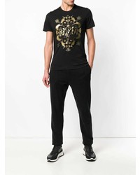 T-shirt à col rond imprimé noir Versace Jeans