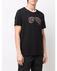 T-shirt à col rond imprimé noir Michael Kors