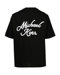 T-shirt à col rond imprimé noir Michael Kors