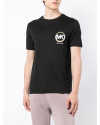 T-shirt à col rond imprimé noir Michael Kors