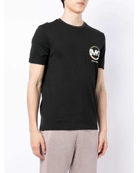 T-shirt à col rond imprimé noir Michael Kors