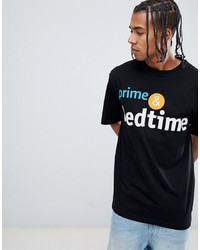 T-shirt à col rond imprimé noir Midnight Surf