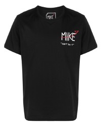 T-shirt à col rond imprimé noir MIKE
