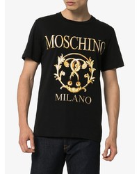 T-shirt à col rond imprimé noir Moschino