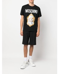 T-shirt à col rond imprimé noir Moschino