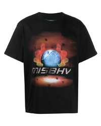 T-shirt à col rond imprimé noir Misbhv