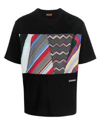 T-shirt à col rond imprimé noir Missoni