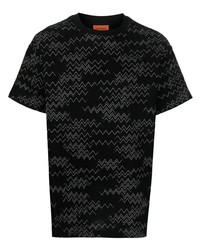 T-shirt à col rond imprimé noir Missoni
