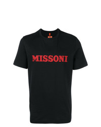 T-shirt à col rond imprimé noir Missoni