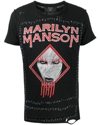 T-shirt à col rond imprimé noir MJB Marc Jacques Burton