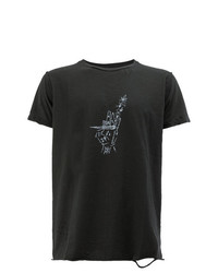 T-shirt à col rond imprimé noir Mjb