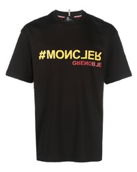 T-shirt à col rond imprimé noir MONCLER GRENOBLE