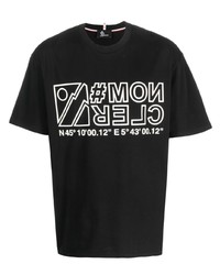 T-shirt à col rond imprimé noir MONCLER GRENOBLE