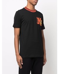 T-shirt à col rond imprimé noir Moschino