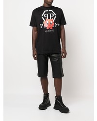 T-shirt à col rond imprimé noir Philipp Plein