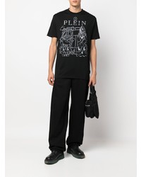 T-shirt à col rond imprimé noir Philipp Plein