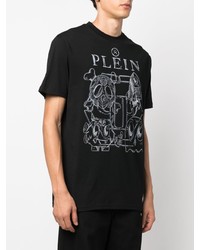 T-shirt à col rond imprimé noir Philipp Plein