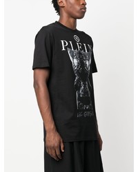 T-shirt à col rond imprimé noir Philipp Plein