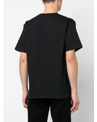 T-shirt à col rond imprimé noir Anrealage