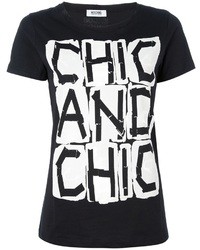 T-shirt à col rond imprimé noir Moschino Cheap & Chic