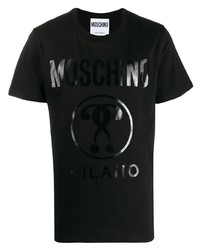 T-shirt à col rond imprimé noir Moschino