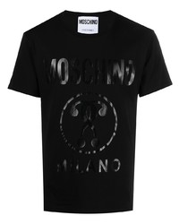 T-shirt à col rond imprimé noir Moschino