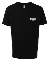 T-shirt à col rond imprimé noir Moschino