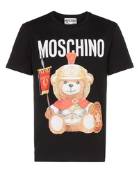 T-shirt à col rond imprimé noir Moschino