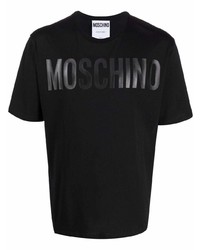 T-shirt à col rond imprimé noir Moschino