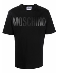 T-shirt à col rond imprimé noir Moschino