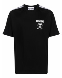 T-shirt à col rond imprimé noir Moschino