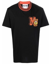 T-shirt à col rond imprimé noir Moschino