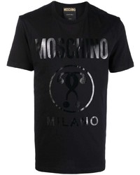 T-shirt à col rond imprimé noir Moschino