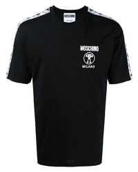 T-shirt à col rond imprimé noir Moschino