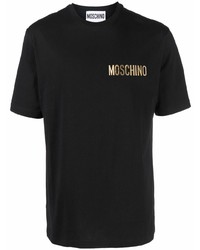 T-shirt à col rond imprimé noir Moschino