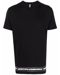 T-shirt à col rond imprimé noir Moschino