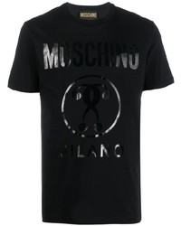 T-shirt à col rond imprimé noir Moschino