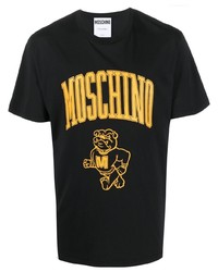 T-shirt à col rond imprimé noir Moschino