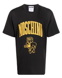 T-shirt à col rond imprimé noir Moschino