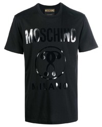 T-shirt à col rond imprimé noir Moschino