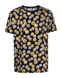 T-shirt à col rond imprimé noir Moschino