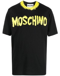 T-shirt à col rond imprimé noir Moschino