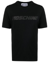 T-shirt à col rond imprimé noir Moschino