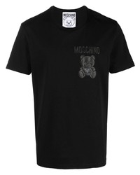 T-shirt à col rond imprimé noir Moschino