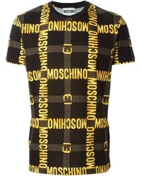 T-shirt à col rond imprimé noir Moschino