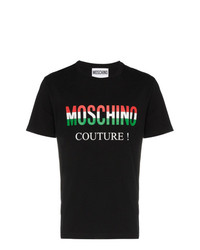 T-shirt à col rond imprimé noir Moschino